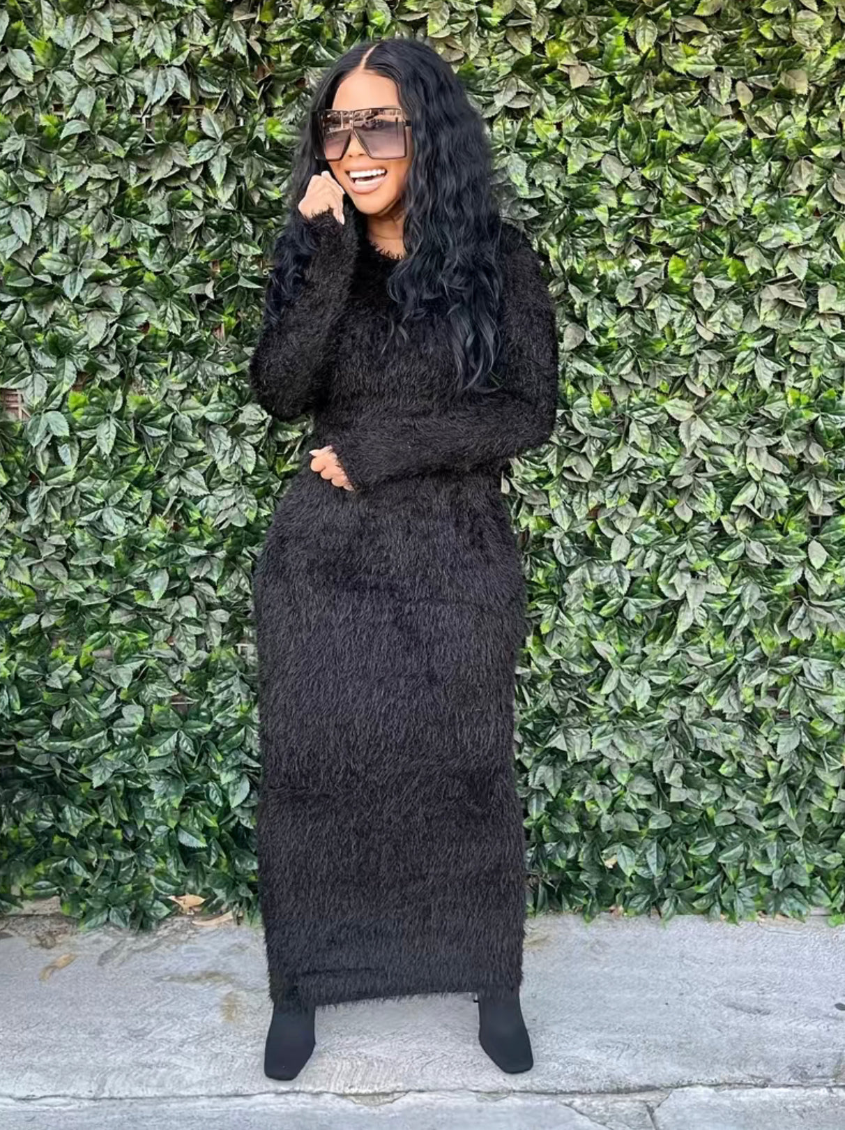 Fluffy Sweater Maxi