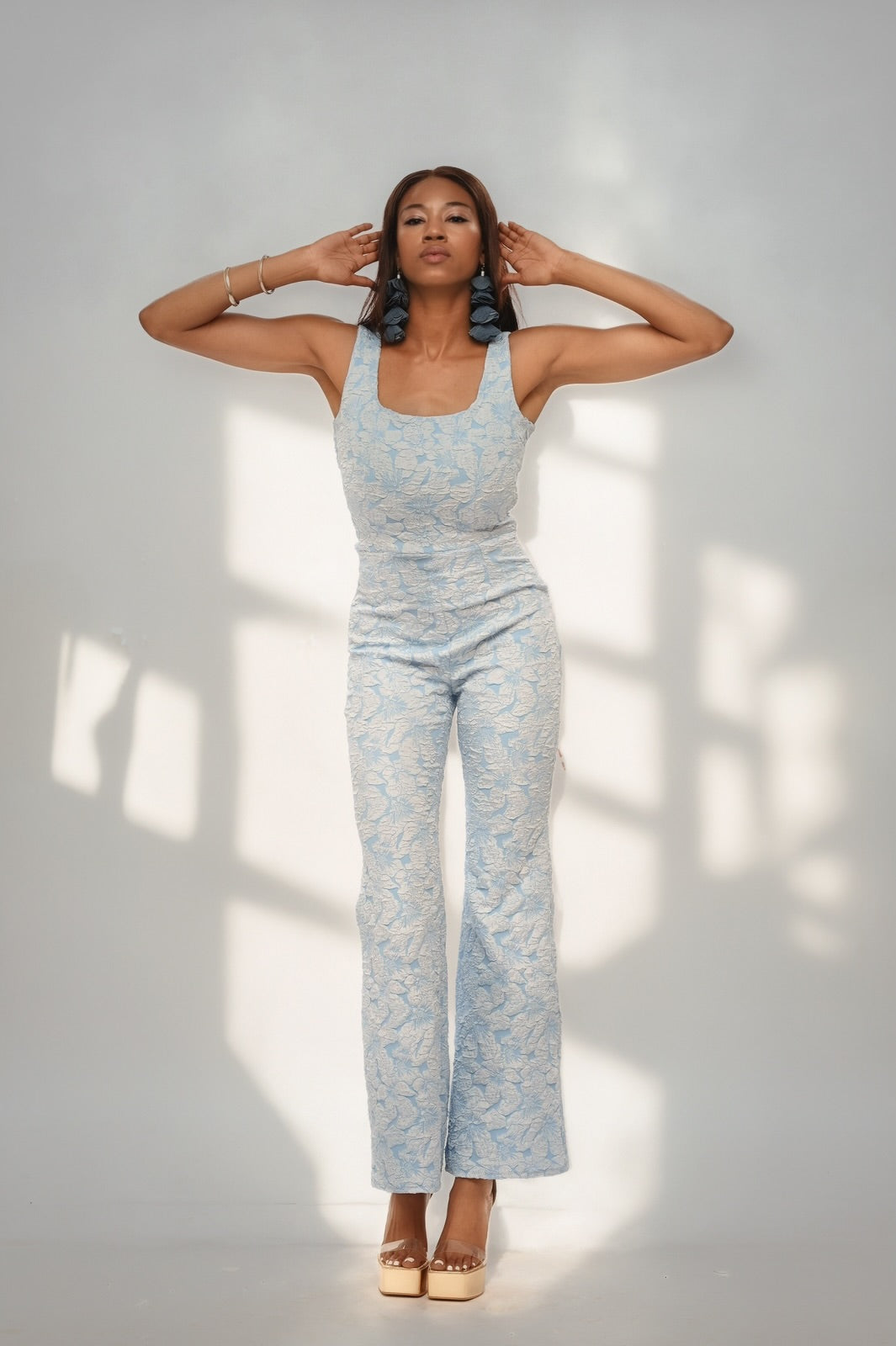 Lily Dreams Jacquard Print Jumpsuit