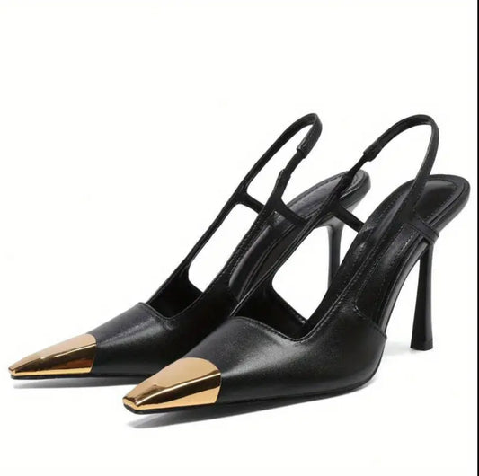 Dipped in Gold Slingback Stiletto
